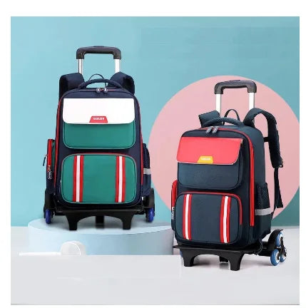 Primary Student Rolling Backpack Elementary Trolley School BookBag Kids Daypack Knapsack Rucksack Carry-on Luggage with Wheels