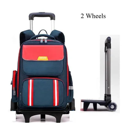 Primary Student Rolling Backpack Elementary Trolley School BookBag Kids Daypack Knapsack Rucksack Carry-on Luggage with Wheels