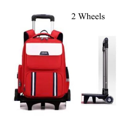 Primary Student Rolling Backpack Elementary Trolley School BookBag Kids Daypack Knapsack Rucksack Carry-on Luggage with Wheels