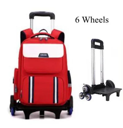 Primary Student Rolling Backpack Elementary Trolley School BookBag Kids Daypack Knapsack Rucksack Carry-on Luggage with Wheels