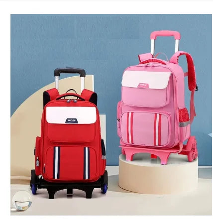 Primary Student Rolling Backpack Elementary Trolley School BookBag Kids Daypack Knapsack Rucksack Carry-on Luggage with Wheels