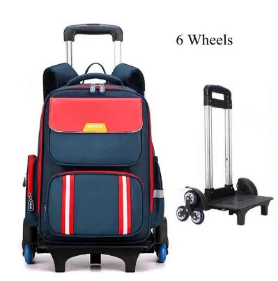Primary Student Rolling Backpack Elementary Trolley School BookBag Kids Daypack Knapsack Rucksack Carry-on Luggage with Wheels