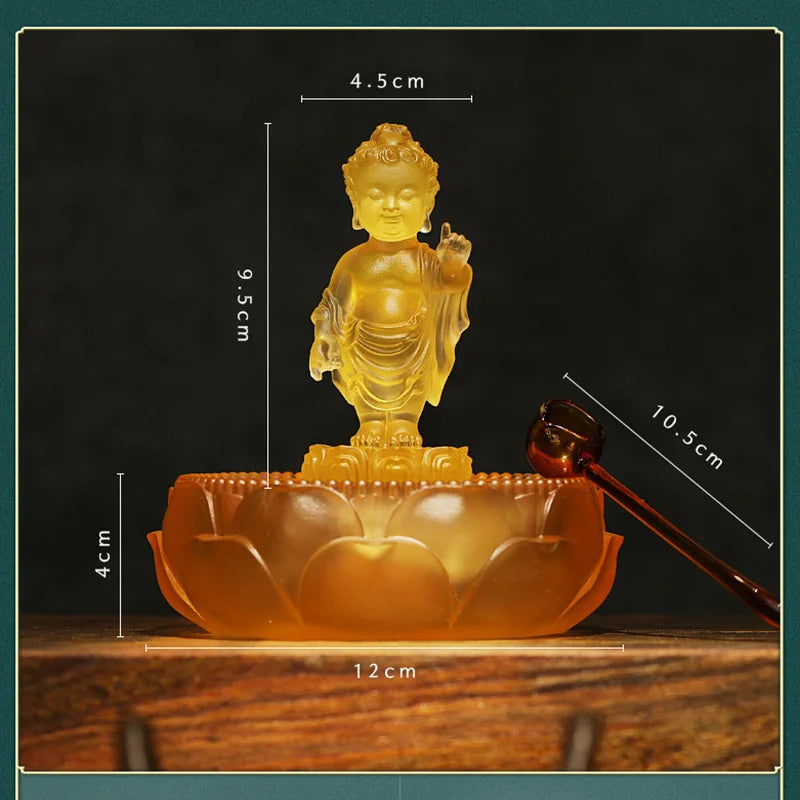 Prince Buddha Bath Buddha basin combination Coloured glaze decorative home ornaments Shakyamuni Buddha bath buddha set crafts