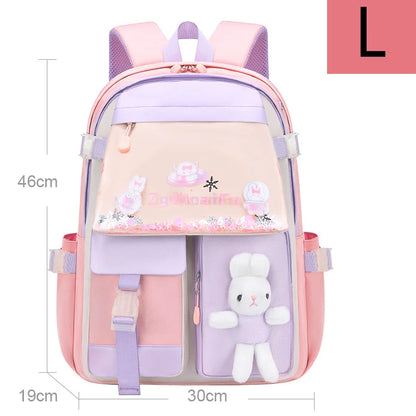 Princess Girl Cut Backpacks Rabbit School Bags for Girls Schoolbags Children Waterproof Backpack Kids Bookbag Knapsack Mochilas