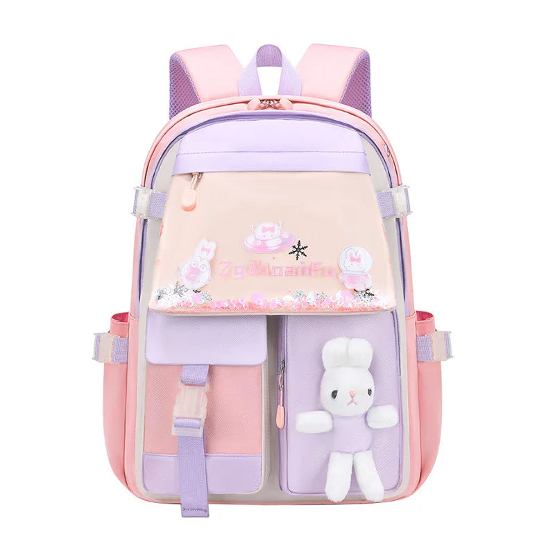 Princess Girl Cut Backpacks Rabbit School Bags for Girls Schoolbags Children Waterproof Backpack Kids Bookbag Knapsack Mochilas