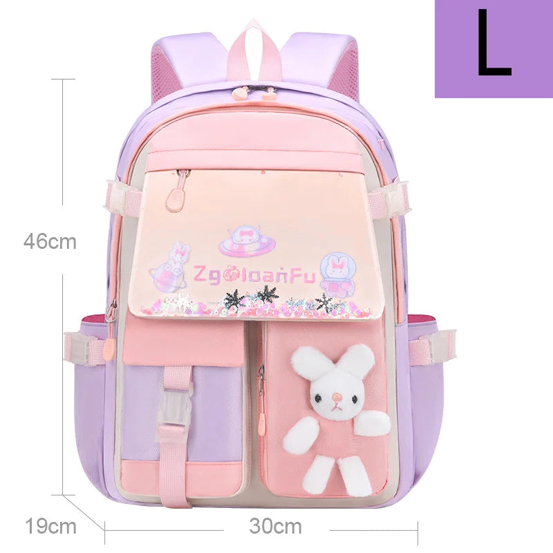 Princess Girl Cut Backpacks Rabbit School Bags for Girls Schoolbags Children Waterproof Backpack Kids Bookbag Knapsack Mochilas
