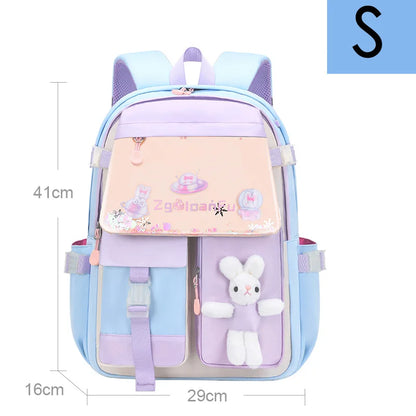Princess Girl Cut Backpacks Rabbit School Bags for Girls Schoolbags Children Waterproof Backpack Kids Bookbag Knapsack Mochilas