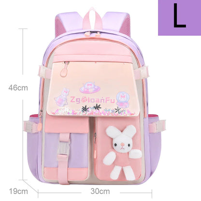 Princess Girl Cut Backpacks Rabbit School Bags for Girls Schoolbags Children Waterproof Backpack Kids Bookbag Knapsack Mochilas