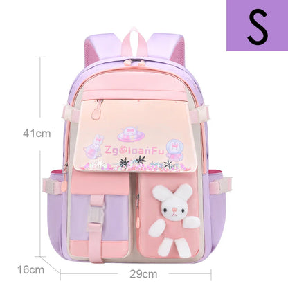 Princess Girl Cut Backpacks Rabbit School Bags for Girls Schoolbags Children Waterproof Backpack Kids Bookbag Knapsack Mochilas