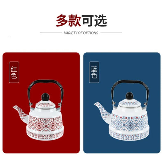 Printed Kettle Body Enameled Kettle Coffee Milk Tea Pot Household Water Kettles Cooker Universal Teapot Kettle for Gas Stoves