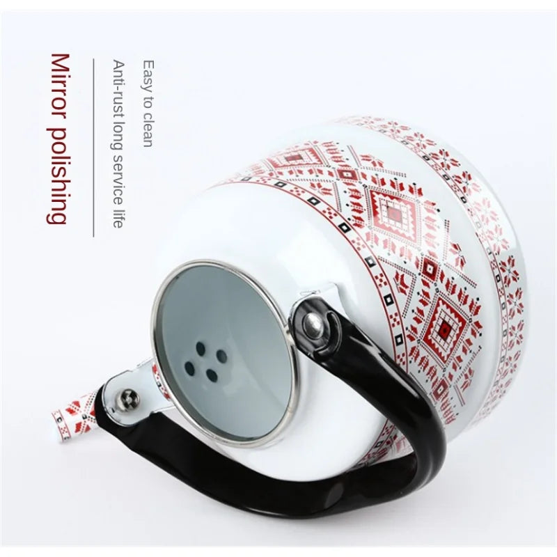 Printed Kettle Body Enameled Kettle Coffee Milk Tea Pot Household Water Kettles Cooker Universal Teapot Kettle for Gas Stoves