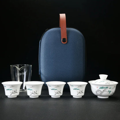 Private Customize Chinese Tea set Tea Set Ceramic Portable Teapot Set Travel Gaiwan Tea Cups of Tea Ceremony Teacup Fine Gifts