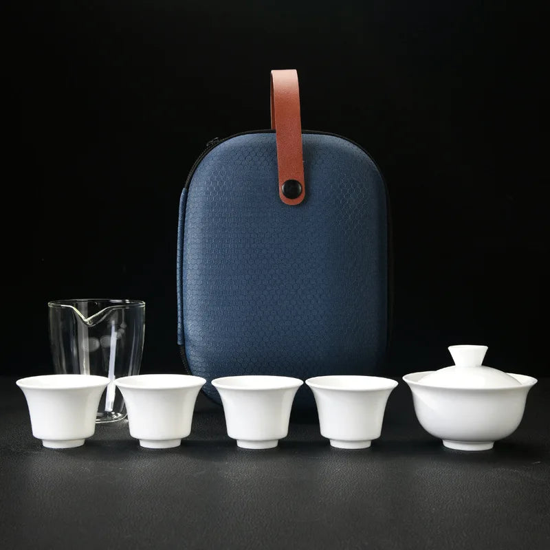 Private Customize Chinese Tea set Tea Set Ceramic Portable Teapot Set Travel Gaiwan Tea Cups of Tea Ceremony Teacup Fine Gifts