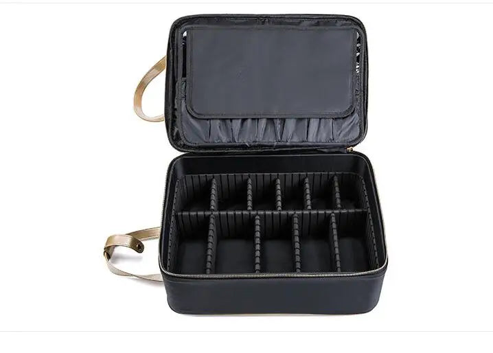 Professional Makeup Handbag Organizer Bag cosmetic suitcase Bursh Makeup Bag 5 Layers Travel Makeup Backpack Large Cosmetic Bag