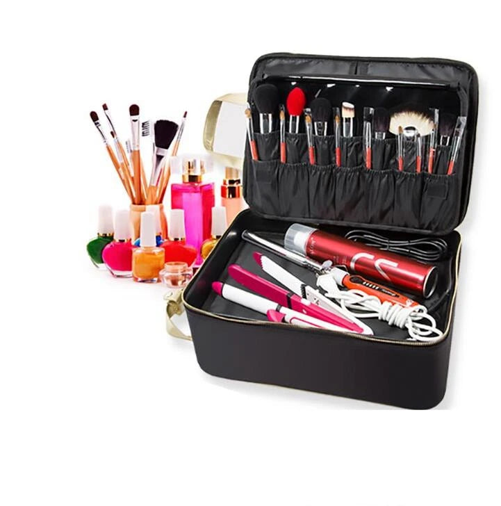 Professional Makeup Handbag Organizer Bag cosmetic suitcase Bursh Makeup Bag 5 Layers Travel Makeup Backpack Large Cosmetic Bag