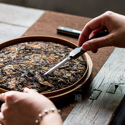 Pry Tea Knife Chiyun Non-Damascus Refined Pattern Steel Tea Needle Tea Awl Black Brick Tea Pu'er Tea Utensils