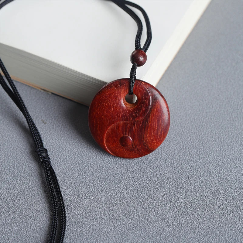 Pterocarpus santalinus 4cm Traditional Chinese Lucky buckle Real Wood Pendant Bag Pendant Car Hanging Mascot