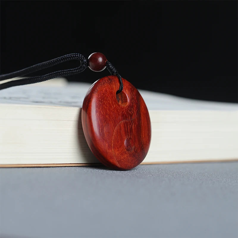 Pterocarpus santalinus 4cm Traditional Chinese Lucky buckle Real Wood Pendant Bag Pendant Car Hanging Mascot