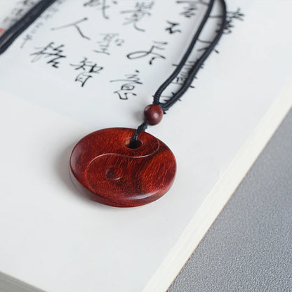 Pterocarpus santalinus 4cm Traditional Chinese Lucky buckle Real Wood Pendant Bag Pendant Car Hanging Mascot