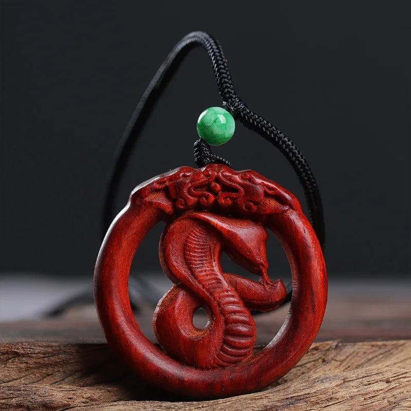 Pterocarpus santalinus 4cm Traditional Chinese Zodiac Real Wood Sculpture Car Hanging Bag Pendant Mascot