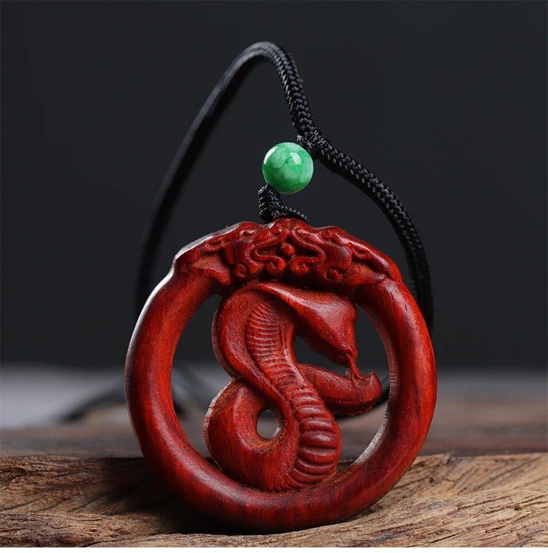 Pterocarpus santalinus 4cm Traditional Chinese Zodiac Real Wood Sculpture Car Hanging Bag Pendant Mascot