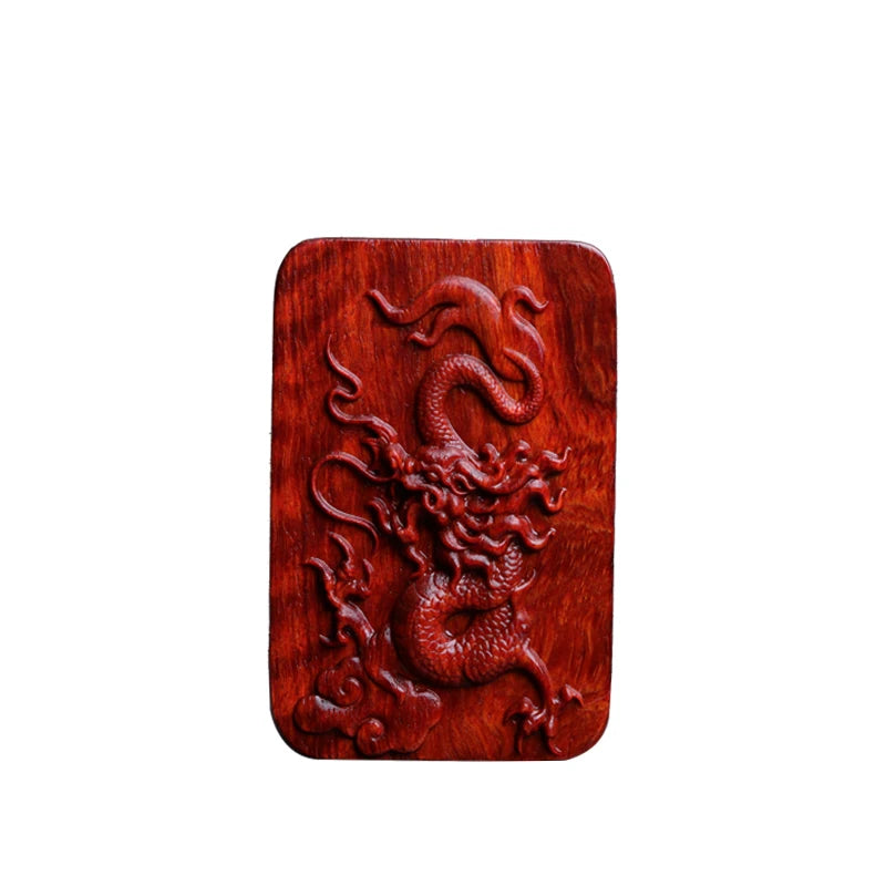 Pterocarpus santalinus 6cm Traditional Chinese Chinese Zodiac dragon Car Hanging Bag Pendant Feng Shui Real Wood Mascot