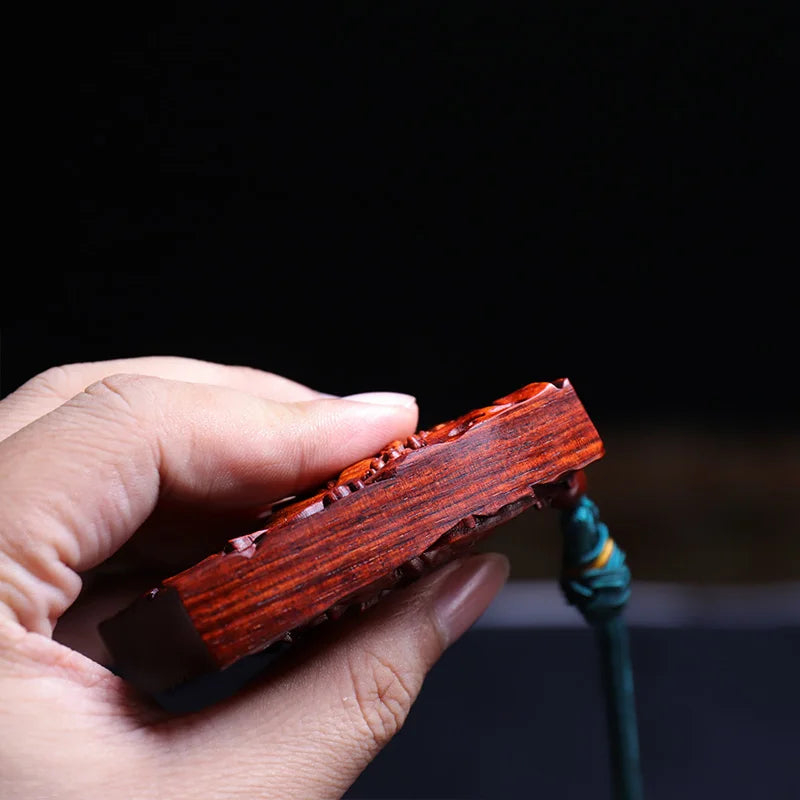 Pterocarpus santalinus  Real Wood Wood Sculpture Feng Shui Wood Statue Lucky deduction Lucky Rich Collection Mascot Bag Pendant