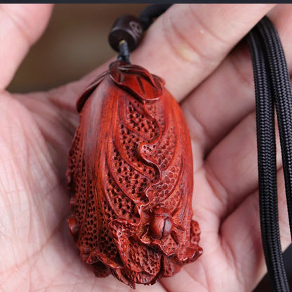Pterocarpus santalinus Wood Statue Plant Sculpture  Real Wood  Wood Statue Bag Pendant  Lucky Collection  Feng Shui Home Décor