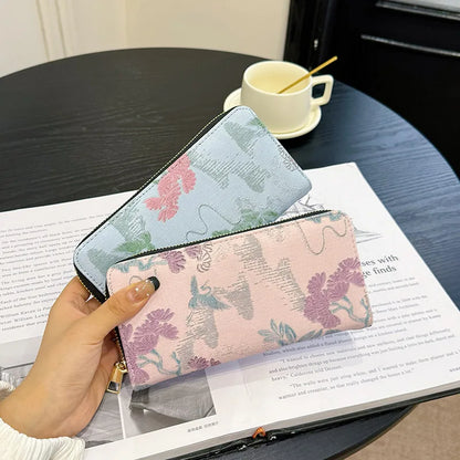Pu Leather Women Wallets Women Purses Fashion Long Zipper Women's Wallet Money Coin Holder Female Long Purse Female Purse Zipper