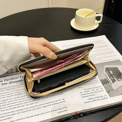 Pu Leather Women Wallets Women Purses Fashion Long Zipper Women's Wallet Money Coin Holder Female Long Purse Female Purse Zipper