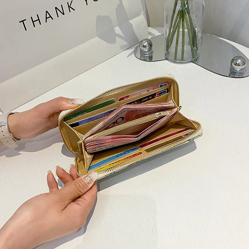Pu Leather Women Wallets Women Purses Fashion Long Zipper Women's Wallet Money Coin Holder Female Long Purse Female Purse Zipper