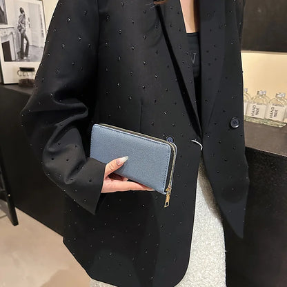 Pu Leather Women Wallets Women Purses Fashion Long Zipper Women's Wallet Money Coin Holder Female Long Purse Female Purse Zipper