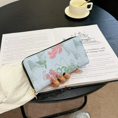 Pu Leather Women Wallets Women Purses Fashion Long Zipper Women's Wallet Money Coin Holder Female Long Purse Female Purse Zipper