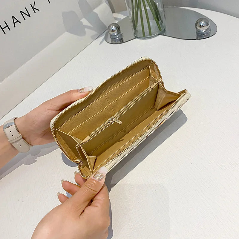 Pu Leather Women Wallets Women Purses Fashion Long Zipper Women's Wallet Money Coin Holder Female Long Purse Female Purse Zipper