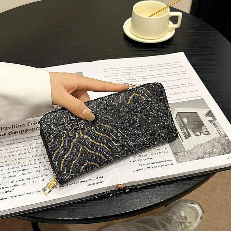 Pu Leather Women Wallets Women Purses Fashion Long Zipper Women's Wallet Money Coin Holder Female Long Purse Female Purse Zipper