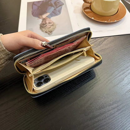 Pu Leather Women Wallets Women Purses Fashion Long Zipper Women's Wallet Money Coin Holder Female Long Purse Female Purse Zipper