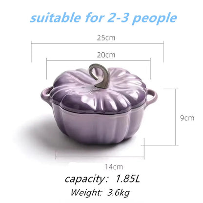 Pumpkin Enamel Stew Sets of Pot and Pans Iron Casserole Pots Multi -functional Home Glass Pan for Cooking Kitchenware Set