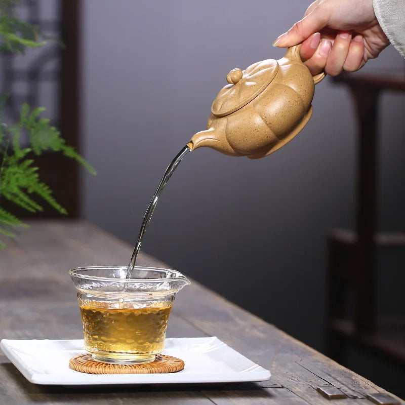 Pumpkin Purple Clay Pot Factory Wholesale Rain Medium Sand Raw Ore Sesame Segment Mud Tendon Bag Han Yun Pot Factory One Piece D