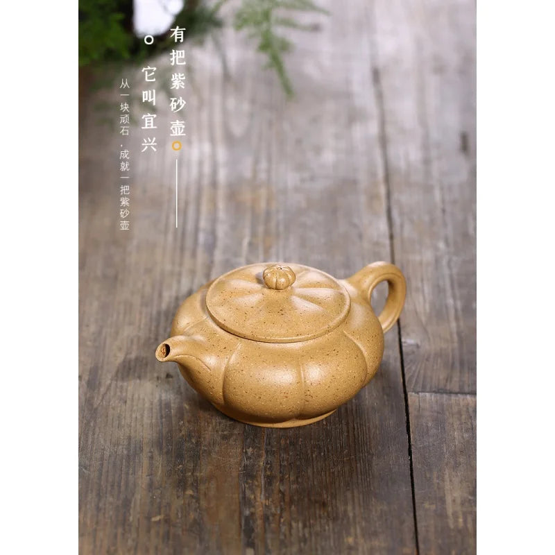 Pumpkin Purple Clay Pot Factory Wholesale Rain Medium Sand Raw Ore Sesame Segment Mud Tendon Bag Han Yun Pot Factory One Piece D