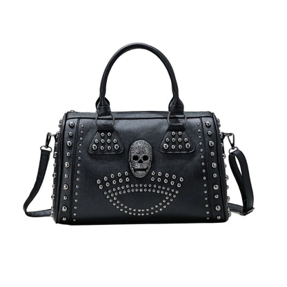 Punk Handbag Large Capacity Rivet Skull Bag Versatile Shoulder Bag for Women