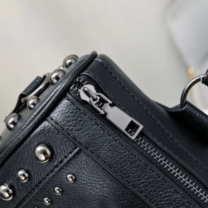 Punk Handbag Large Capacity Rivet Skull Bag Versatile Shoulder Bag for Women