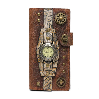 Punk Women's Long Cowhide Retro Style Handheld Wallet / Purses for Women