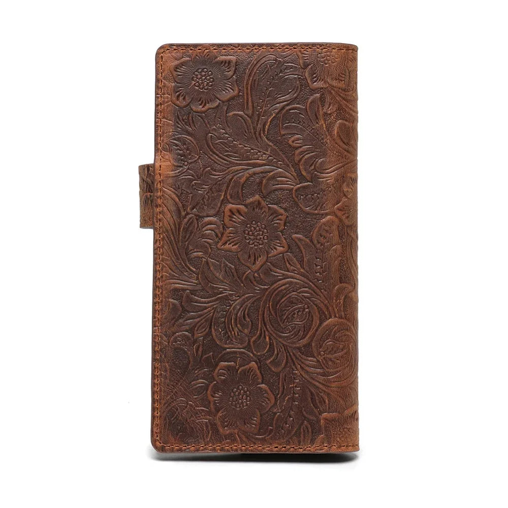 Punk Women's Long Cowhide Retro Style Handheld Wallet / Purses for Women