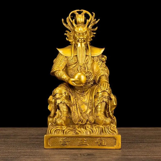 Pure Brass Statue of The Dragon King East Sea Dragon King Bronze Statue Home Living Room Offerings Buddha Feng Shui Crafts