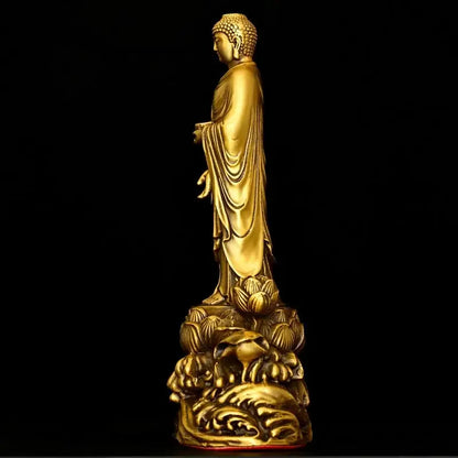 Pure Copper Amitabha Guanyin Bodhisattva Western Three Saints Home Offerings Pray for Blessings Buddha Statue