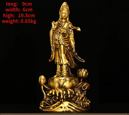 Pure Copper Amitabha Guanyin Bodhisattva Western Three Saints Home Offerings Pray for Blessings Buddha Statue