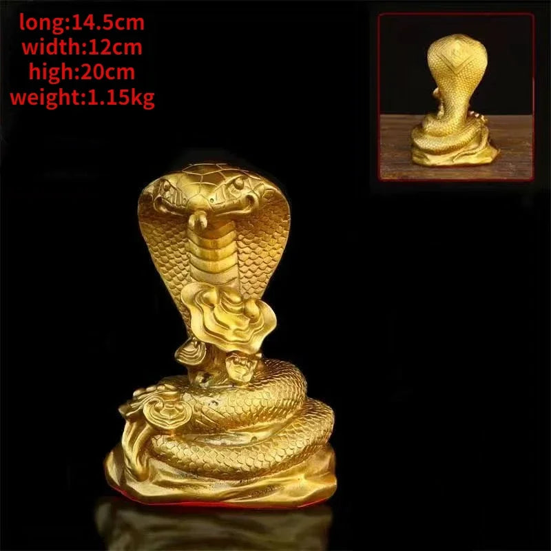 Pure Copper Animal Cobra Ornaments Zodiac Snake Crafts Home Living Room Feng Shui Decoration Crafts