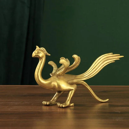 Pure Copper Animal Four Animals Ornament Spirit Beast Decor Green Dragon White Tiger Vermilion Bird Xuanwu Sculptures