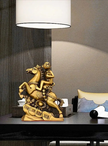 Pure Copper Animal Monkey Immediately Feng Hou Ornaments Home Living Room Office Fengshui Statues
