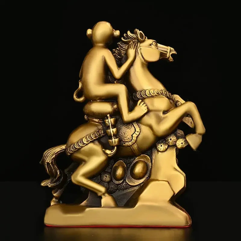Pure Copper Animal Monkey Immediately Feng Hou Ornaments Home Living Room Office Fengshui Statues